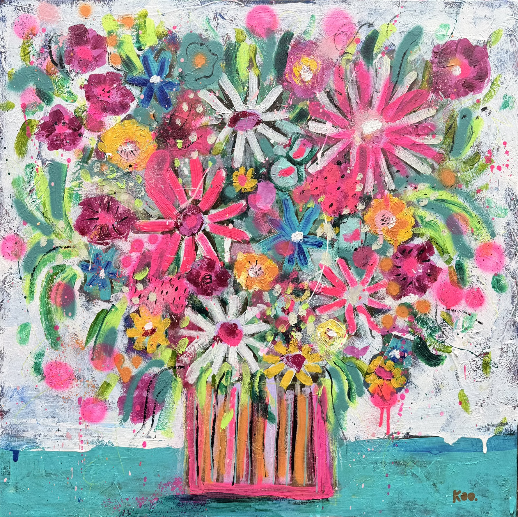Cheers to You - floral painting - Image 1